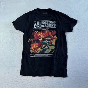 Dungeons & Dragons Graphic T-Shirt Small Black Players Manual‎ Dragon Fantasy
